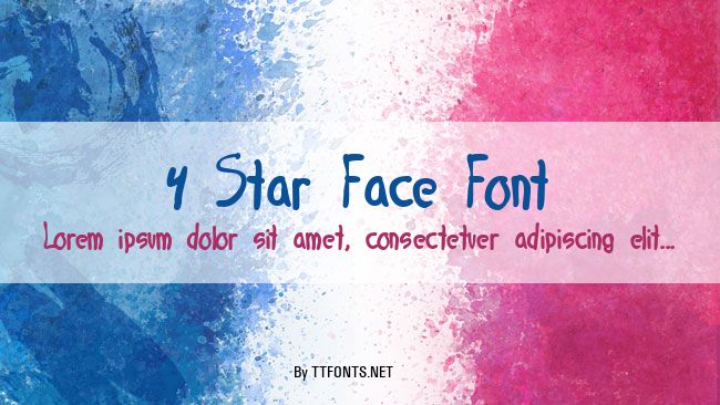 4 Star Face Font example